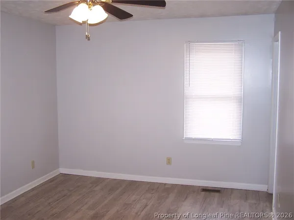 a view of a small space with a window