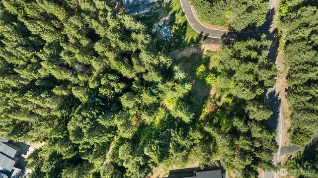 a view of a swimming pool with a lake view