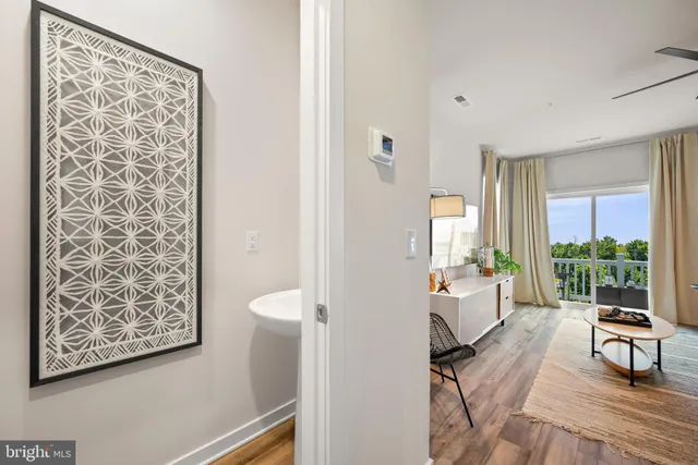 a spacious bedroom with a bed and a couch