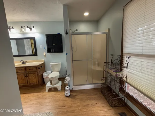 a bath tub sitting in a bathroom