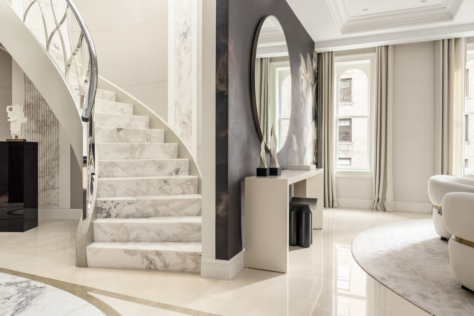 133 East 73rd Street, Unit PH Manhattan, NY 10021 - Photo 10 of 37 a view of living room with furniture and a fireplace