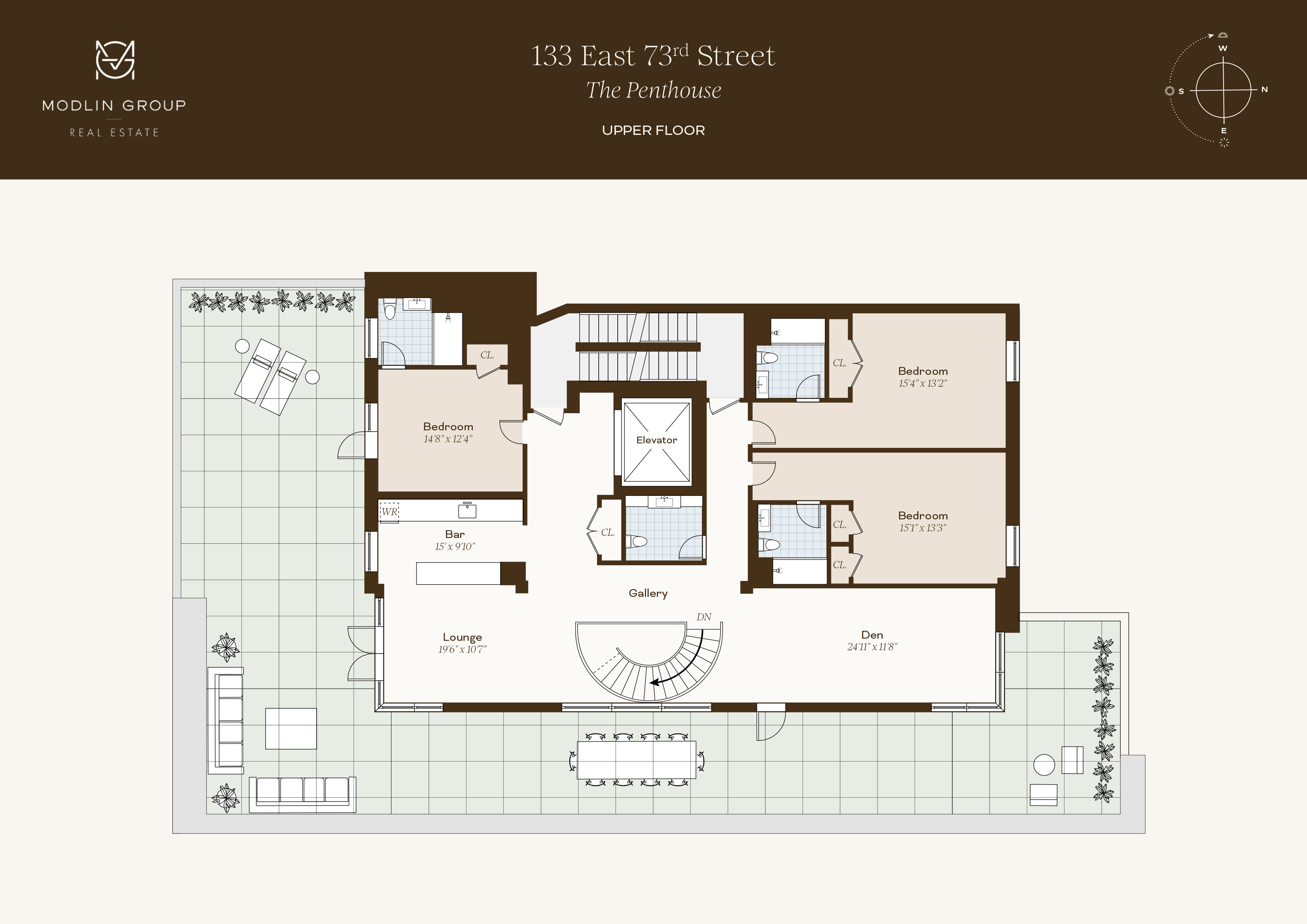 133 East 73rd Street, Unit PH Manhattan, NY 10021 - Photo 36 of 37 a picture of a floor plan