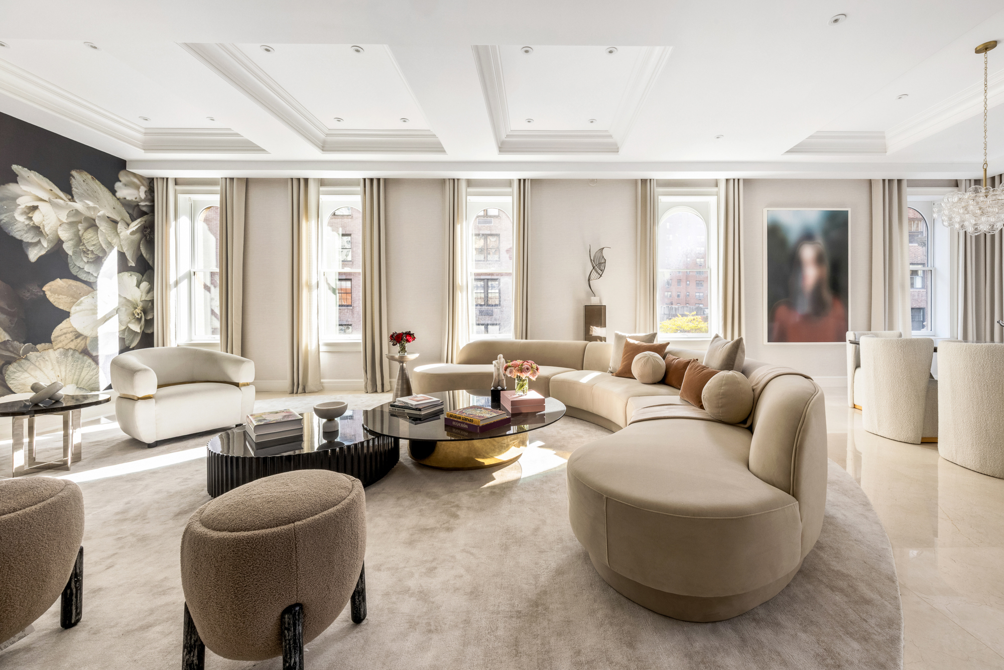 133 East 73rd Street, Unit PH Manhattan, NY 10021 - Photo 3 of 37 a living room with furniture and a large window