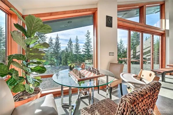 a outdoor view with a sitting space