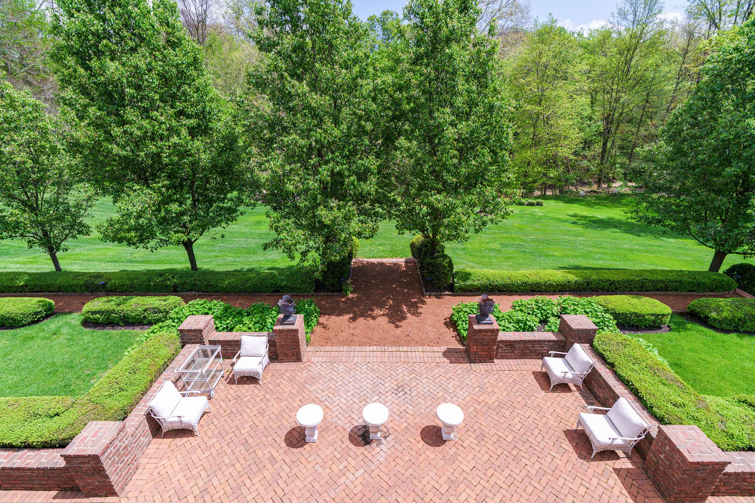 5000 Kitzmiller Road New Albany, OH 43054 - Photo 19 of 56 Formal Boxwood Gardens with Stone Walks and Brick Terraces