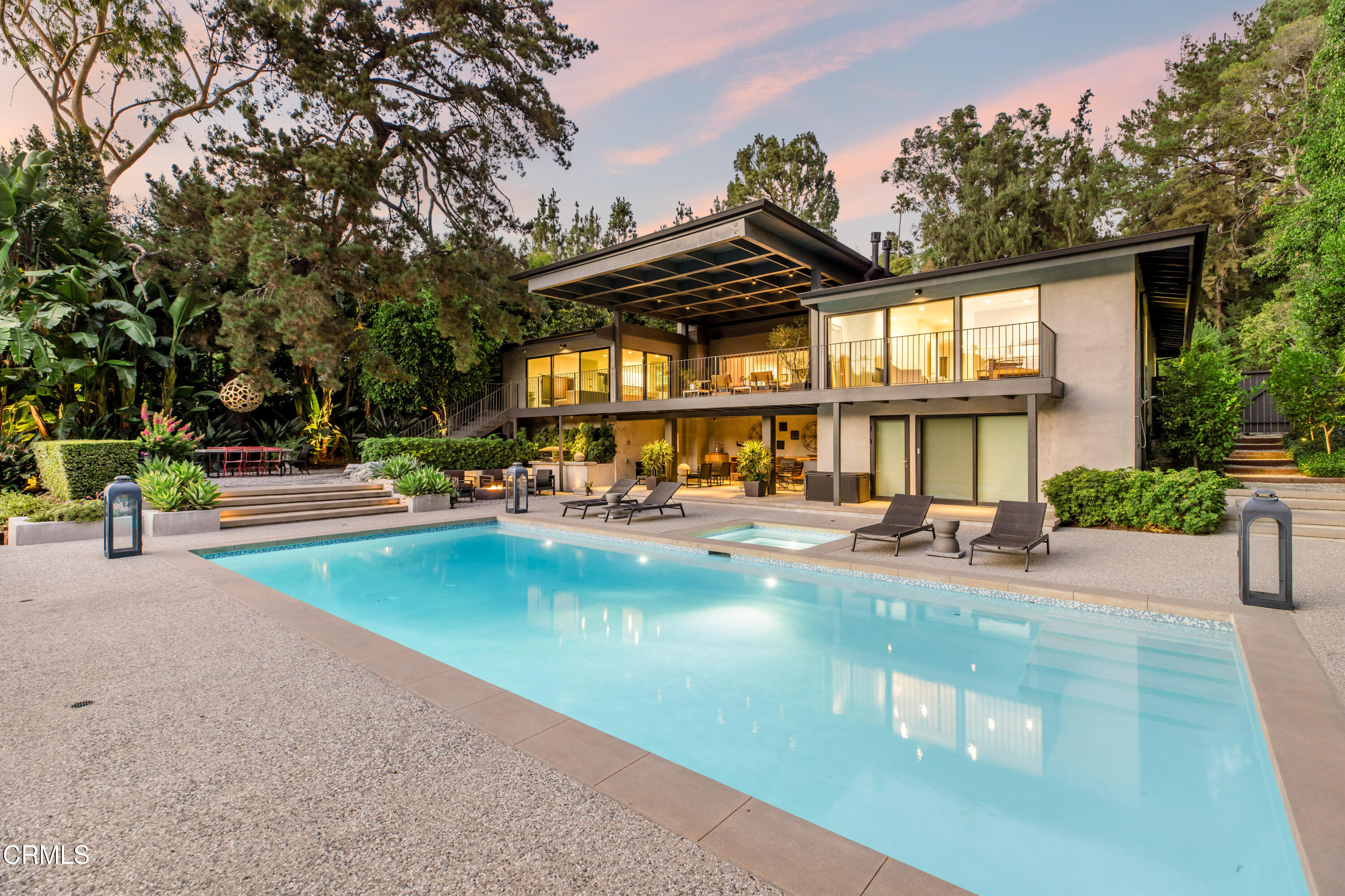 1240 Chateau Road Pasadena, CA 91105 - Photo 4 of 45 a view of a house with sitting area and large trees