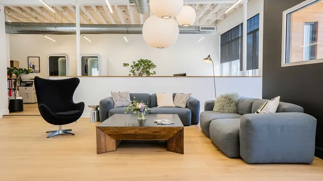 a living room with furniture