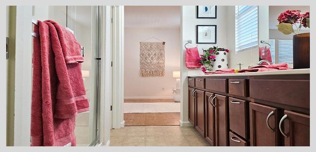 a view of a room with a window