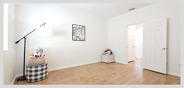 a view interior of a room and wooden floor