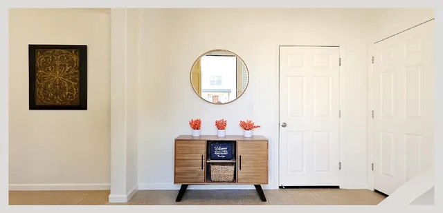 an aerial view of multiple houses with yard