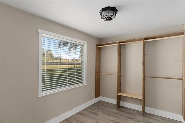 a view of a refrigerator in a room