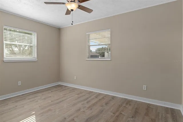 an empty room with a window