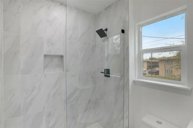 a bathroom with a shower