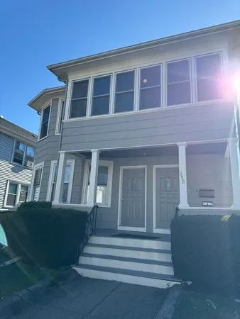 a view of a building with a window