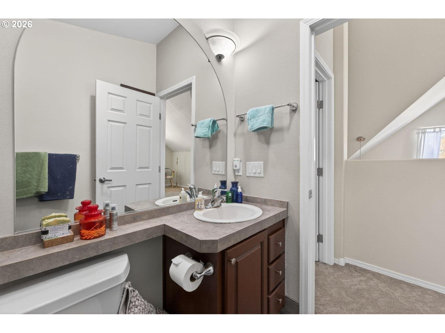 538 North Tam Rim Drive Sisters, OR 97759 - Photo 29 of 45 a bathroom with a sink and a mirror