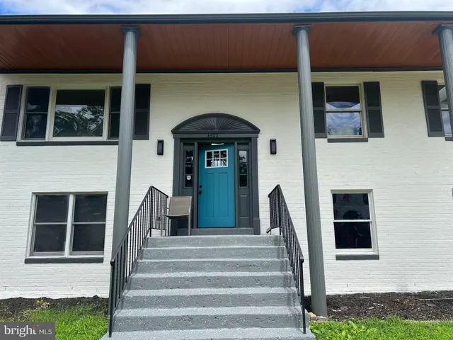 a front view of a house with entryway
