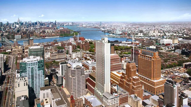 an aerial view of a city