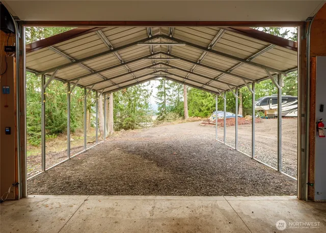 a view of an empty room with a sliding door