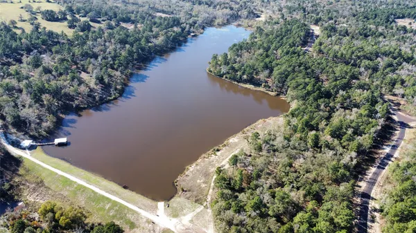 a view of a lake with mountain
