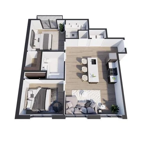 a view of living room with a couch