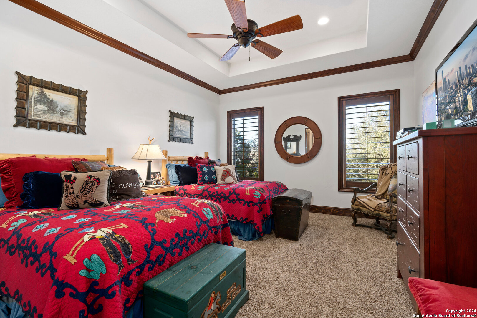 211 Augusta Boerne, TX 78006 - Photo 51 of 59 a spacious bedroom with bed and a window