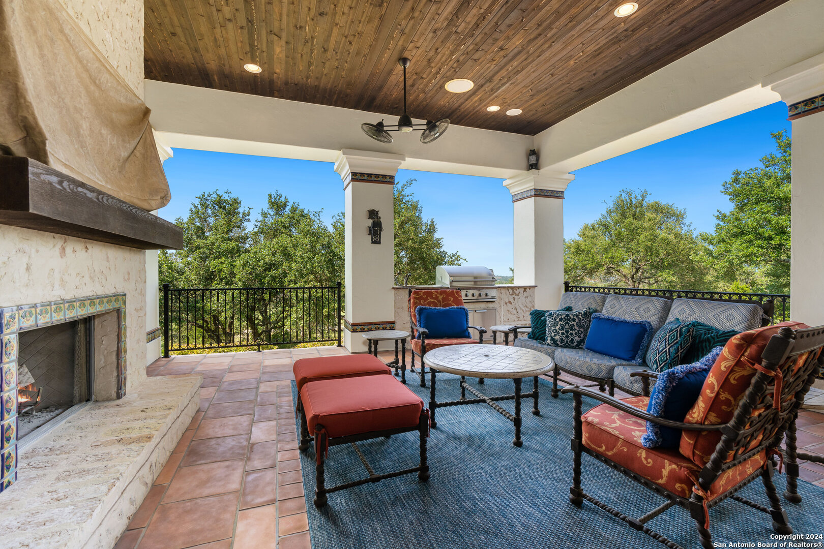 211 Augusta Boerne, TX 78006 - Photo 53 of 59 a outdoor living space with furniture and a fireplace