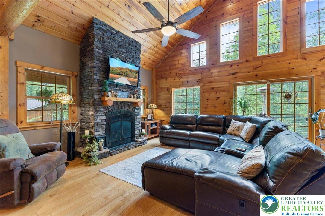 207 West Douglasville Road Nazareth, PA 18064 - Photo 41 of 73 a living room with furniture and a fireplace