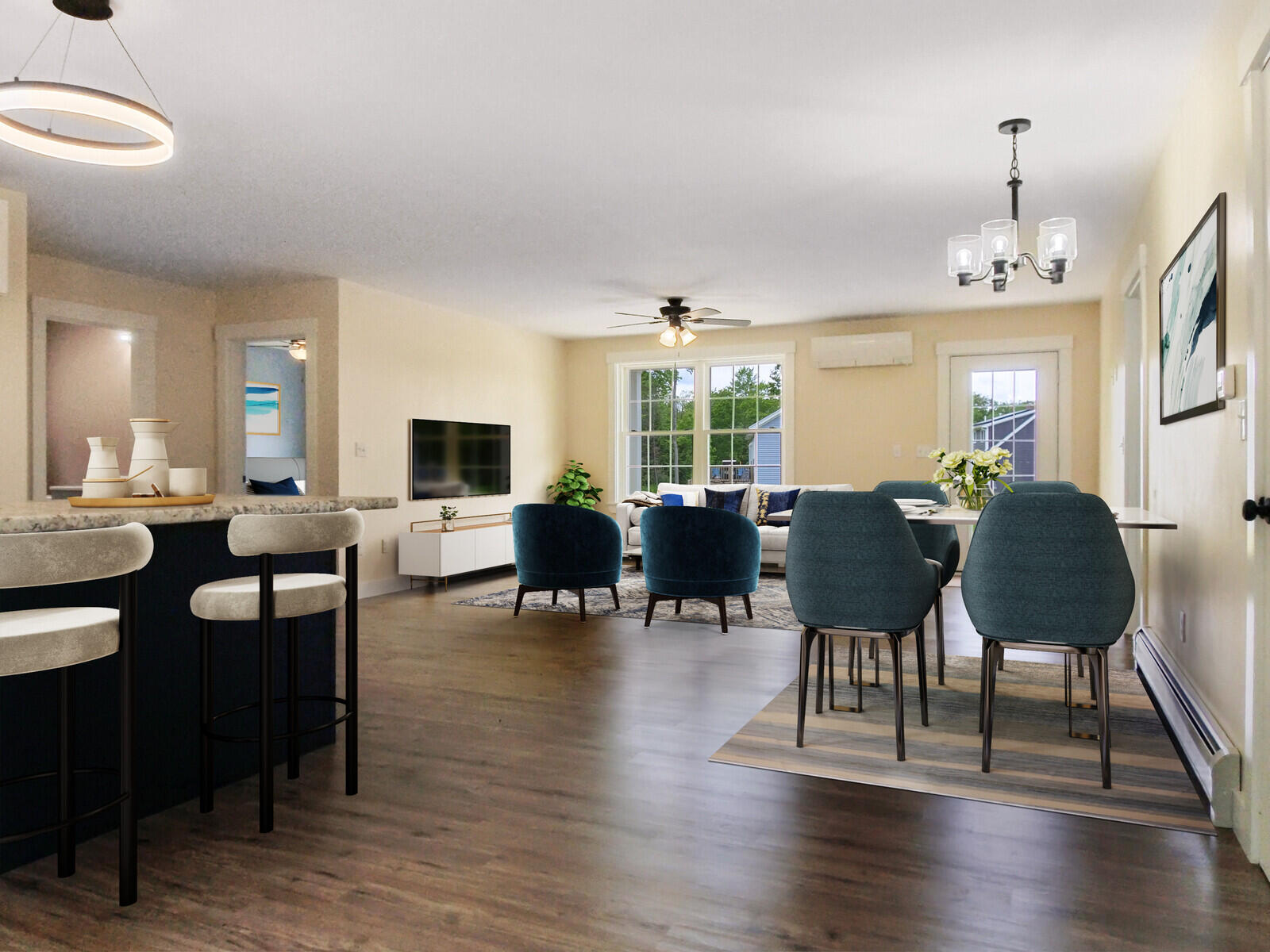 11 Chestnut Street Unity, ME 04988 - Photo 13 of 33 Kitchen to living room furnished