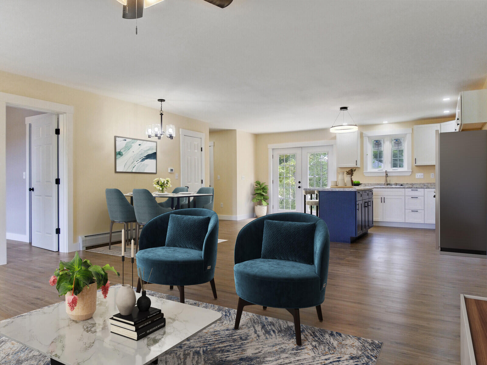 11 Chestnut Street Unity, ME 04988 - Photo 15 of 33 Living room to kitchen furnished