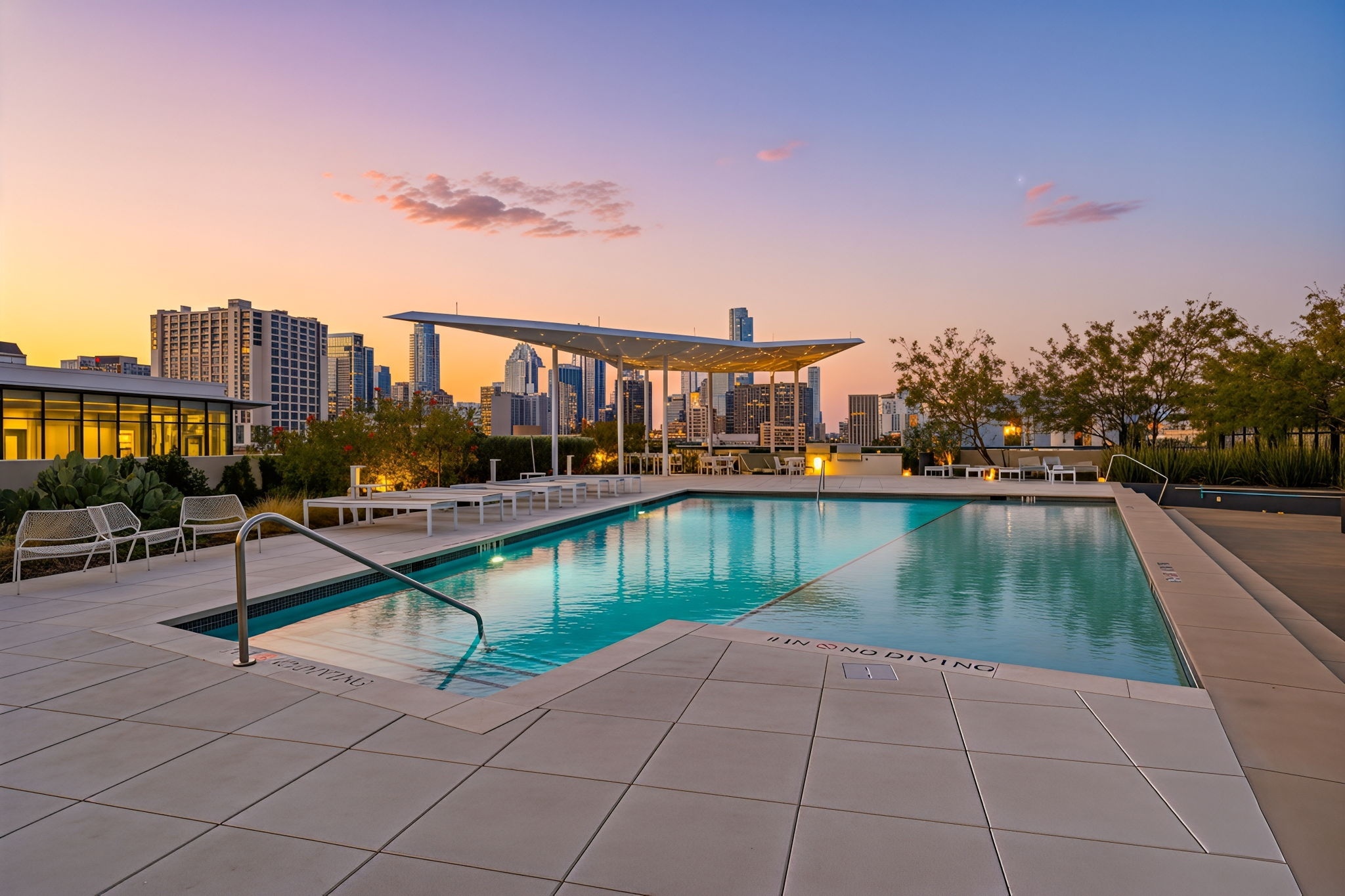 a view of swimming pool from a terrace