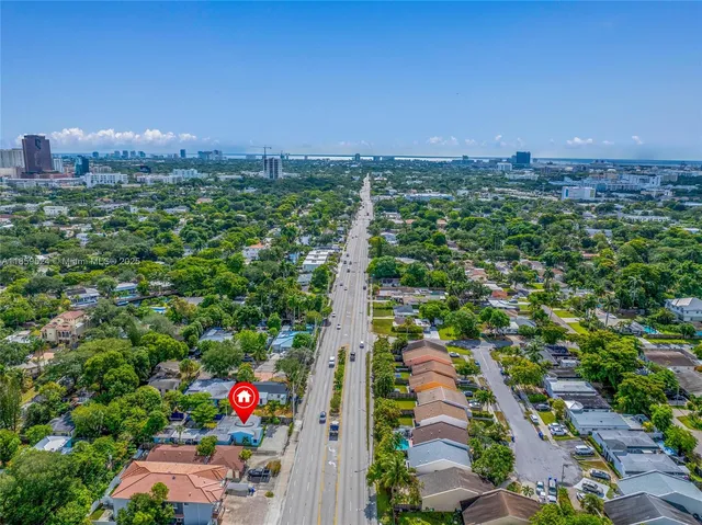 an aerial view of multiple house