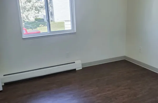 an empty room with a window