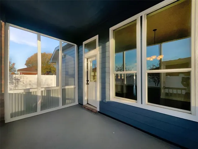 a view of an entryway with a door