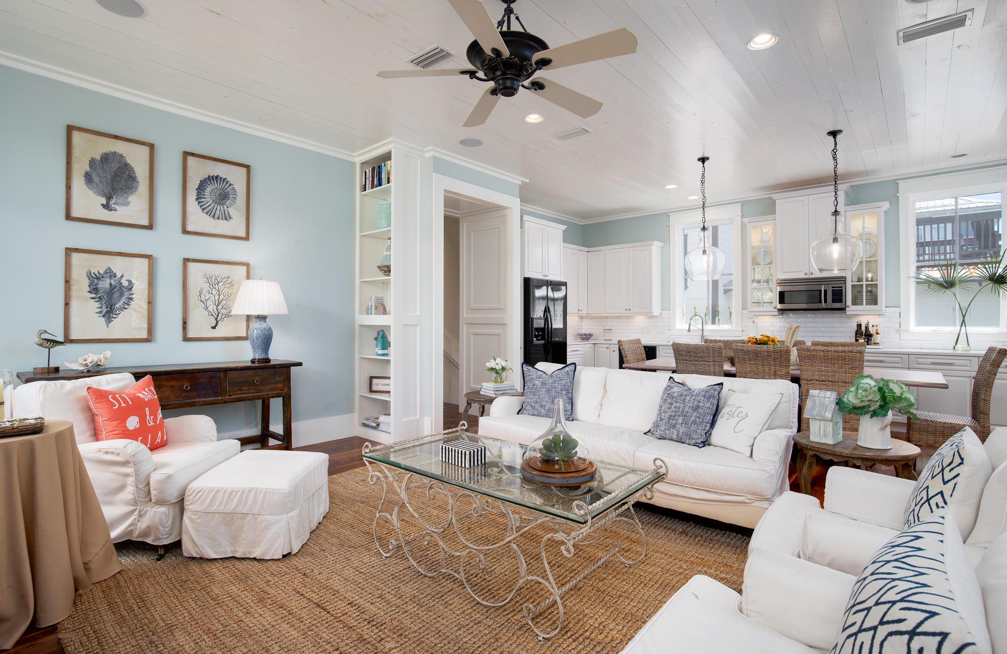 41 Beachcomber Lane Inlet Beach, FL 32461 - Photo 3 of 35 a living room with furniture kitchen view and a chandelier