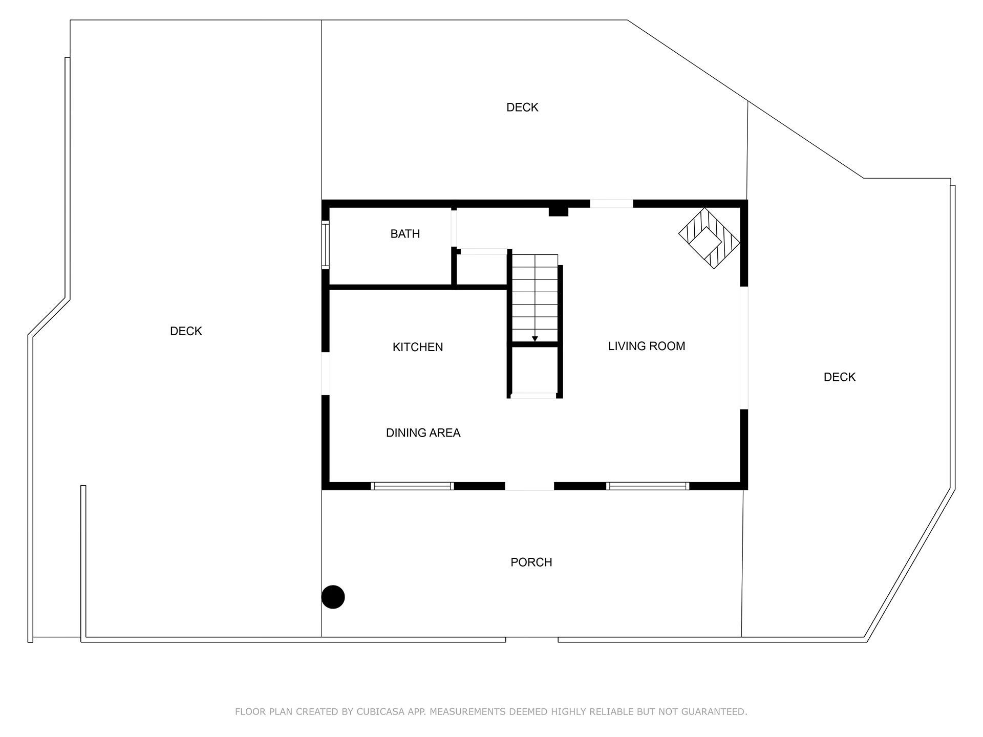52895 Cedar Drive Idyllwild, CA 92549 - Photo 42 of 44 Downstairs Layout with Deck