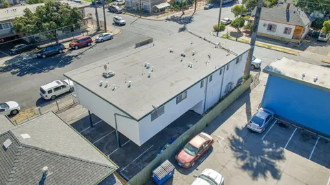 an aerial view of a house