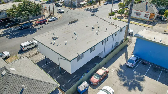 an aerial view of a house