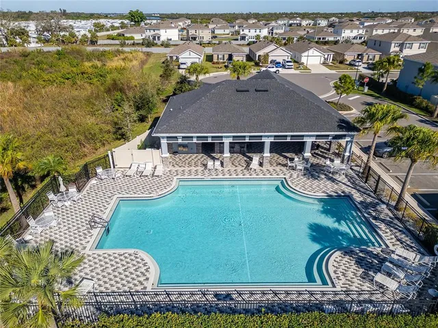 an aerial view of a house