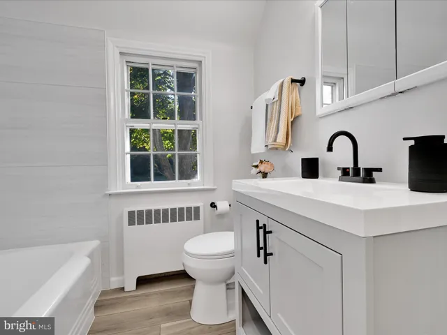 a bathroom with a sink a toilet and a bathtub
