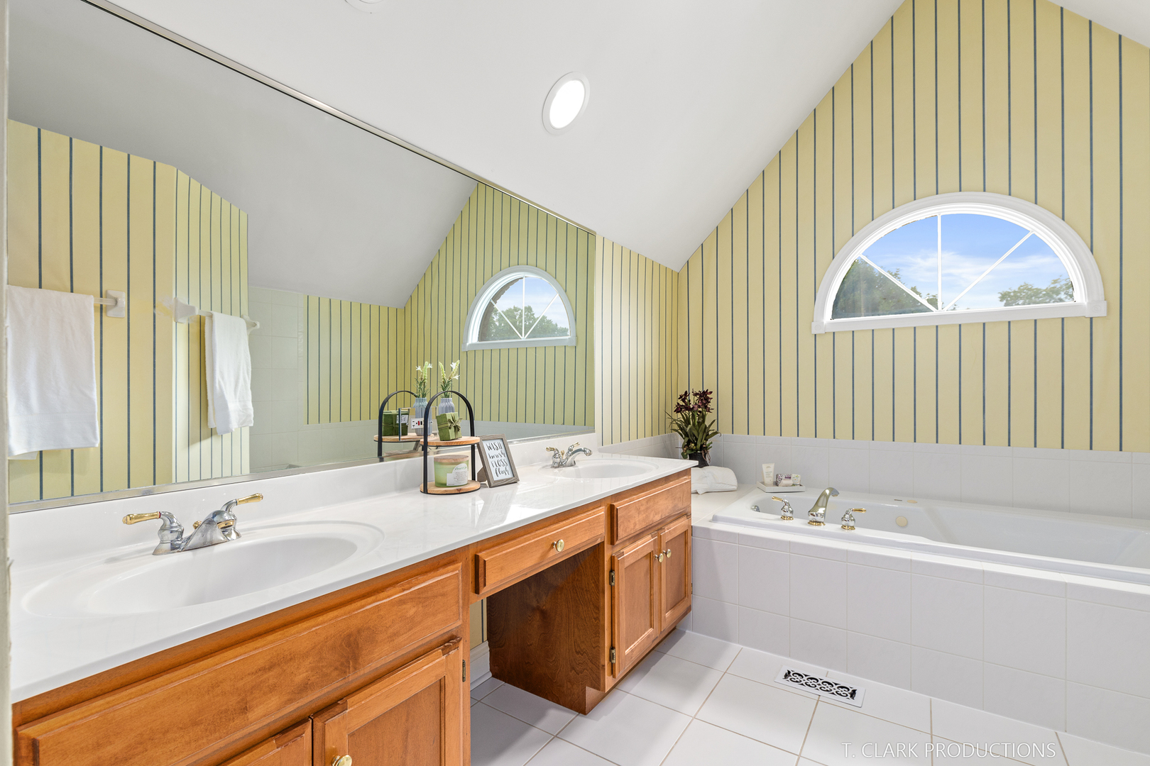 2724 Wait Road Naperville, IL 60564 - Photo 18 of 24 a bathroom with a double vanity sink mirror and bathtub