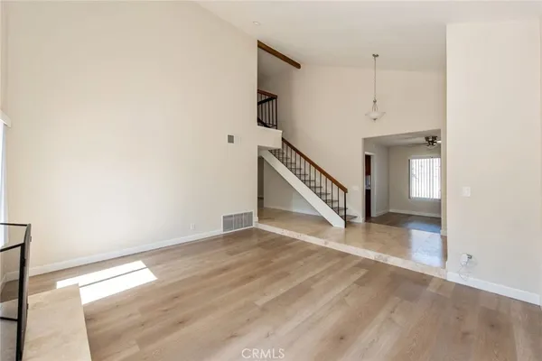 a view of an entryway with stairs