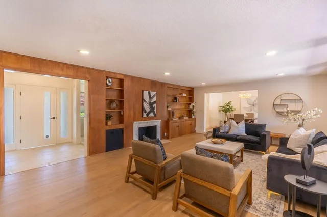 a living room with furniture