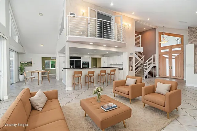 a view of an outdoor space with seating area