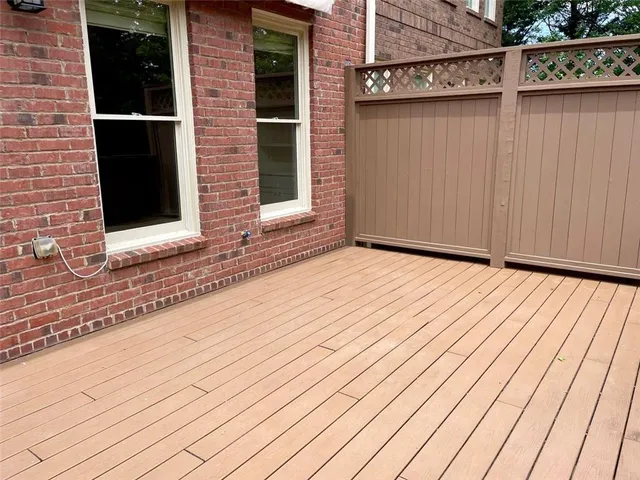 a view of wooden deck