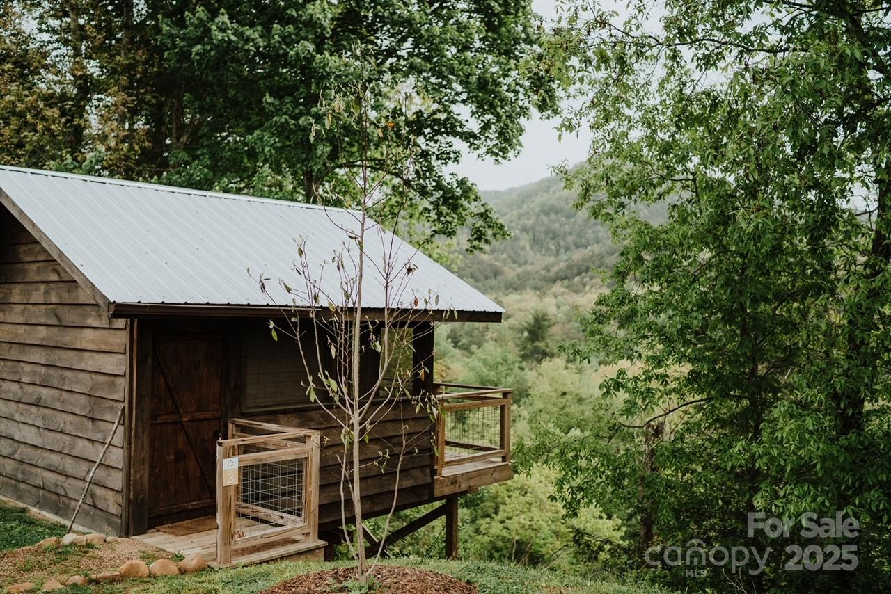 1295 Paint Rock Road Hot Springs, NC 28743 - Photo 16 of 29 a aerial view of a house roof deck and covered with trees
