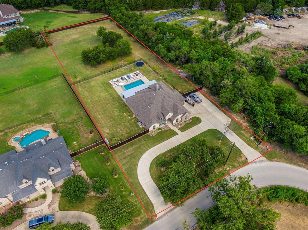 an aerial view of a house