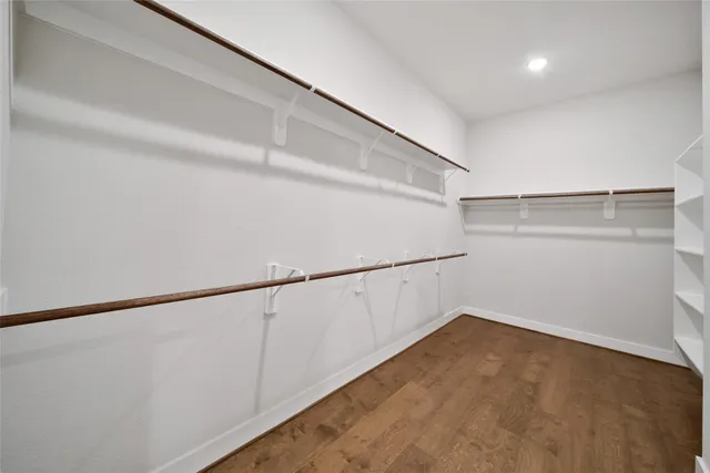 a view of a room with racks on the wall