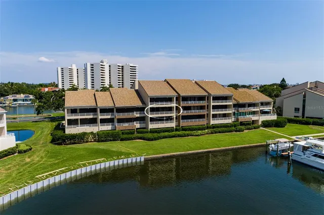 a view of a lake with a outdoor space