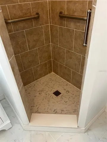 a bathroom with a shower