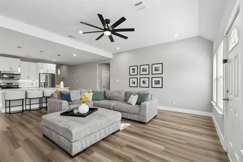 a living room with furniture